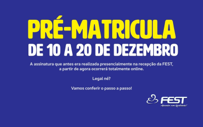 PRÉ-MATRÍCULA 2024 (10 a 20 de dezembro)